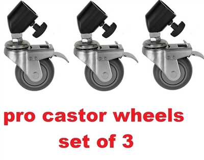 Photo Video Studio Professional Castor Wheels Set of Three for Light stand