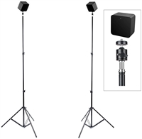 2 Packs 7ft Adjustable Light Stands with 2 Packs 1/4-inch Screw Tripod Mini Ball Head Hot Shoe Adapters for HTC Vive VR, Video and Product Photography
