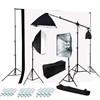 Photography Softbox 2400W Fluorescent Continuous Boom Light Studio Backdrop Kit