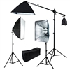 Digital Photography Softbox 2400W Fluorescent video Continuous Boom Lighting Kit