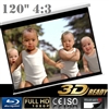 Pro 120" 4:3 Ratio Manual pull down Retractable Projector screen home theater