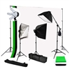 Photo Softbox 2500W Fluorescent video Continuous Boom Light B/WG Backdrop Kit