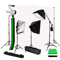 Photo Softbox 2500W Fluorescent video Continuous Boom Light B/WG Backdrop Kit