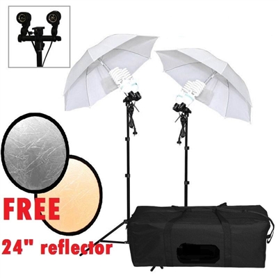 PHOTOGRAPHY STUDIO UMBRELLA PHOTO LIGHTING KIT CONTINUOUS FLUORESCENT VIDEO set