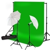 Photo Umbrella Lighting Kit Chroma Key Green Muslin Backdrop Kit