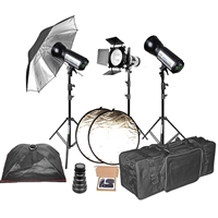 Pro 3 x 300 w/s complete studio package with backdrop & support