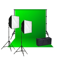 Pro Quick Setup Softbox Continuous Lighting 1000 watt Chromakey Backdrop kit