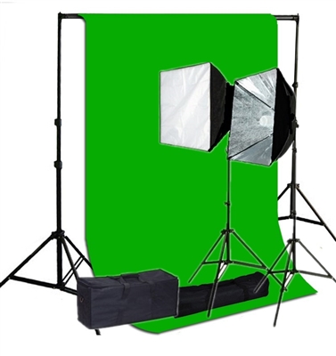 Pro Quick Setup Softbox Continuous Lighting 1000 watt heavy duty backdrop suppot 10ft x12ft backdrop kit