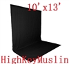 NEW HIGH KEY Black Muslin Background 10'x13' Backdrop