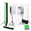 Photo Softbox 1600 watt Video Continuous Lighting kit B/W/G backdrop stand kit