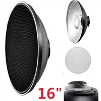 16" Beauty Dish Honeycomb & White Diffuser for Bowens Calumet Travelite