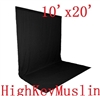 Pro HIGH KEY MUSLIN BLACK 10'x20' Backdrop Background