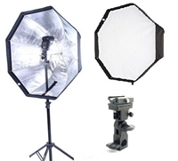Pro 32" Octagon Umbrella Softbox flash Mount for Nikon Canon monolight stand kit