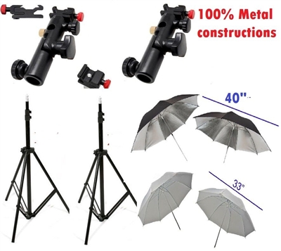 New Stobist Photo Studio Relfective Umbrella Flash Mount Kit for Canon Nikon