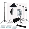 2400 watt 3 lights softbox lighting kit with 10ft x 20ft white backdrop support kit
