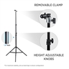 CanadianStudio Photo Studio 1x 8 ft heavy duty light stand & clamp for Pop Out Muslin Backdrop & Reflector Clip Stand Kit - Cast Metal clamp for Collapsible backdrop lightweight stand (stand with clamp only)