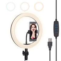 10 inch Ring Light with phone holder - CanadianStudio LED Camera Selfie Light Ring for Video Photography Makeup Live Streaming, Compatible with iPhone and Android Phone