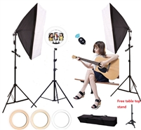 LED Ring Light with softbox lighting kit - CanadianStudio LED Camera Selfie Softbox Light Ring with iPhone Tripod and Phone Holder for Video Photography Makeup Live Streaming, Compatible with iPhone and Android Phone