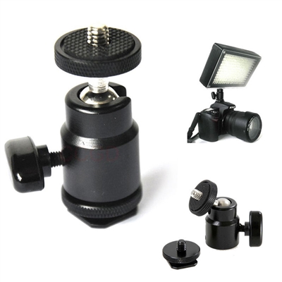 CanadianStudio 1/4" Mini Smart Ball Head 360 degree Bracket/Holder/Mount for Camera Tripod hot shoe Hotshoe