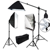 2500 W Video Photo Studio lighting Softbox light kit with 3 light stands, 1 boom kit, 10 x 45W/ 1x 135W 5500K light bulbs, 3 softboxes and carrying case