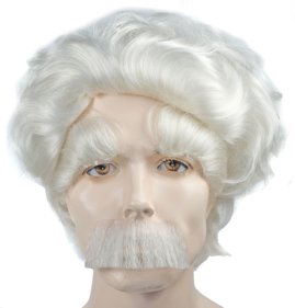 Albert Einstein Wig. Eyebrows & Moustache Set - Deluxe Wig