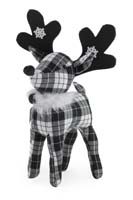 Serena Large Black & White Plaid Deer