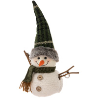 Fet Small Green Plaid Hat Snowman
