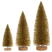 Gold Glitter Bottle Brush Trees (set of 3)