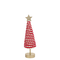Small Red & White Cone Tree With Star