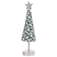 Large Blue & Silver Cone Tree With Star