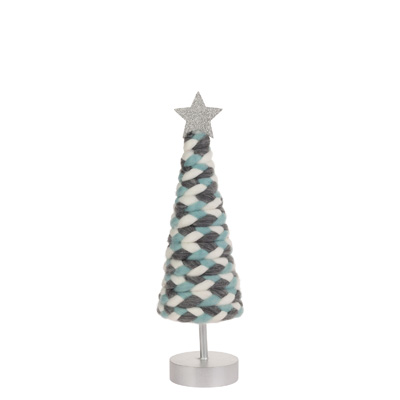 Small Blue & Silver Cone Tree With Star