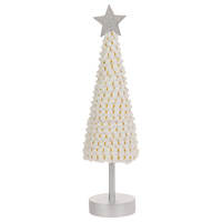 Large White & Gold Cone Tree With Star