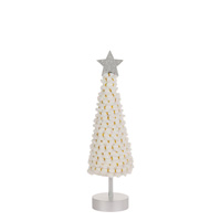 Small White & Gold Cone Tree With Star