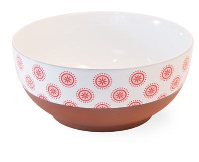 Red Cherry Dot Terracotta Bowl