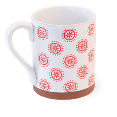 Red Cherry Dot Terracotta Mug