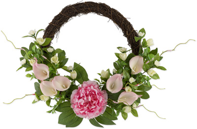 Calla Lily & Peony Wreath