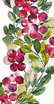 Cranberry Wreath Guest Towel