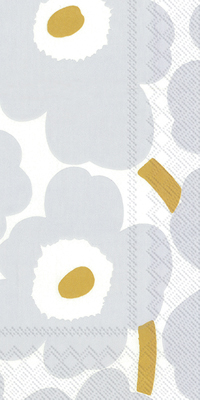 Marimekko Unikko White Silver Guest Towel