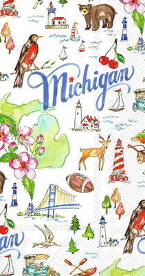 Rosanne Beck - Michigan State Collection MI Guest Towel