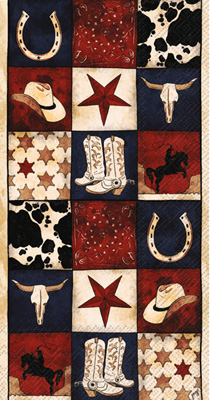 Cowboy Collage Guest Towel