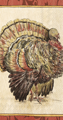 Painterly Turkey Guest Towel