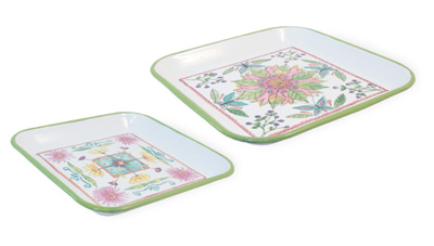 Blooming Blossoms Square Tray Set