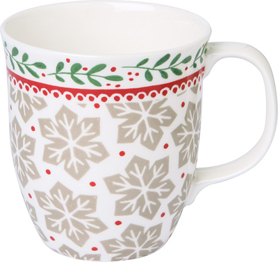 Greta Red Green Bone China Country Mug