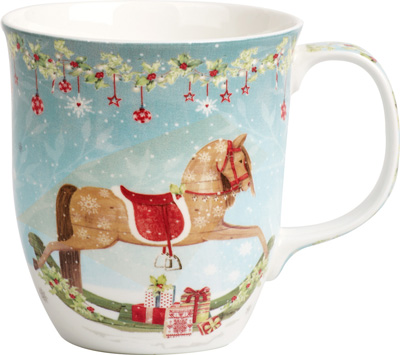 Lovely Rocking Horse Bone China Country Mug