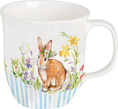 Lovely Bunny Bone China Country Mug ligh