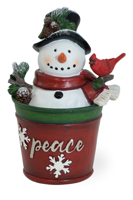 Peace Snowman in Bucket