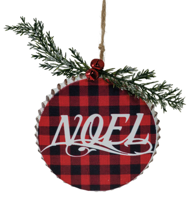 Plaid Noel Ornament