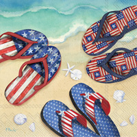 Americana Beach Flip Flops Cocktail Napk