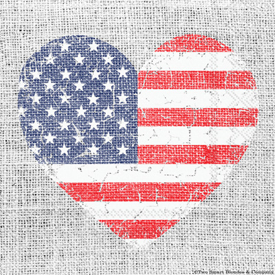 Patriotic Love Cocktail Napkin