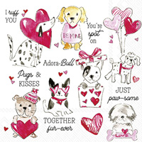 Pugs & Kisses Cocktail Napkin